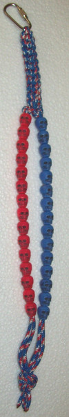 Skull Birdie Beads - Red, White and Blue Camo Round Crown Sinnet - Click Image to Close