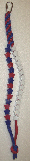 Star Birdie Beads - Red, Blue and White Round Crown Sinnet - Click Image to Close