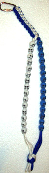 Skull Birdie Beads - Blue and White Square Crown Sinnet - Click Image to Close