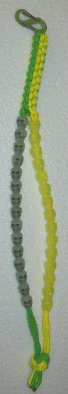 Skull Birdie Beads - Neon Green and Yellow Square Crown Sinnet - Click Image to Close