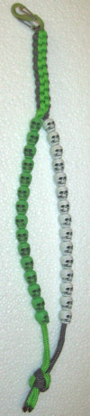 Skull Birdie Beads - Neon Green and Grey Square Crown Sinnet - Click Image to Close