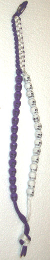Skull Birdie Beads - Purple and White Square Crown Sinnet - Click Image to Close
