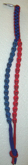 Skull Birdie Beads - Red and Blue Square Crown Sinnet - Click Image to Close