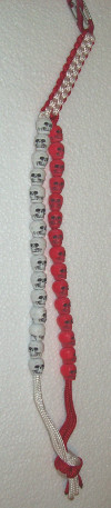 Skull Birdie Beads - Red and White Square Crown Sinnet - Click Image to Close