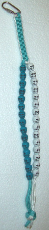 Skull Birdie Beads - Turquoise and White Square Crown Sinnet