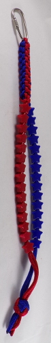 Star Birdie Beads - Red and Blue Square Crown Sinnet - Click Image to Close